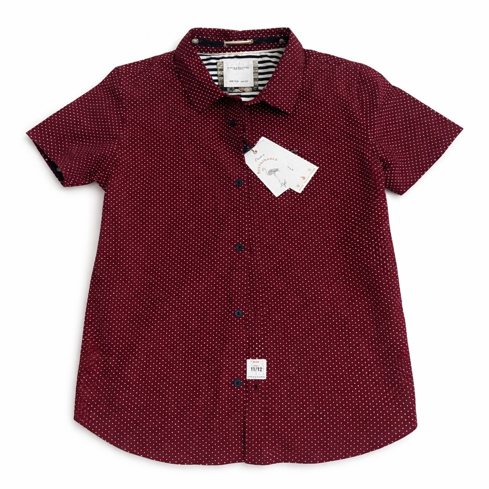 Denim & Flower Boys Button Down Shirt Size 11/12 NWT $30 Retail